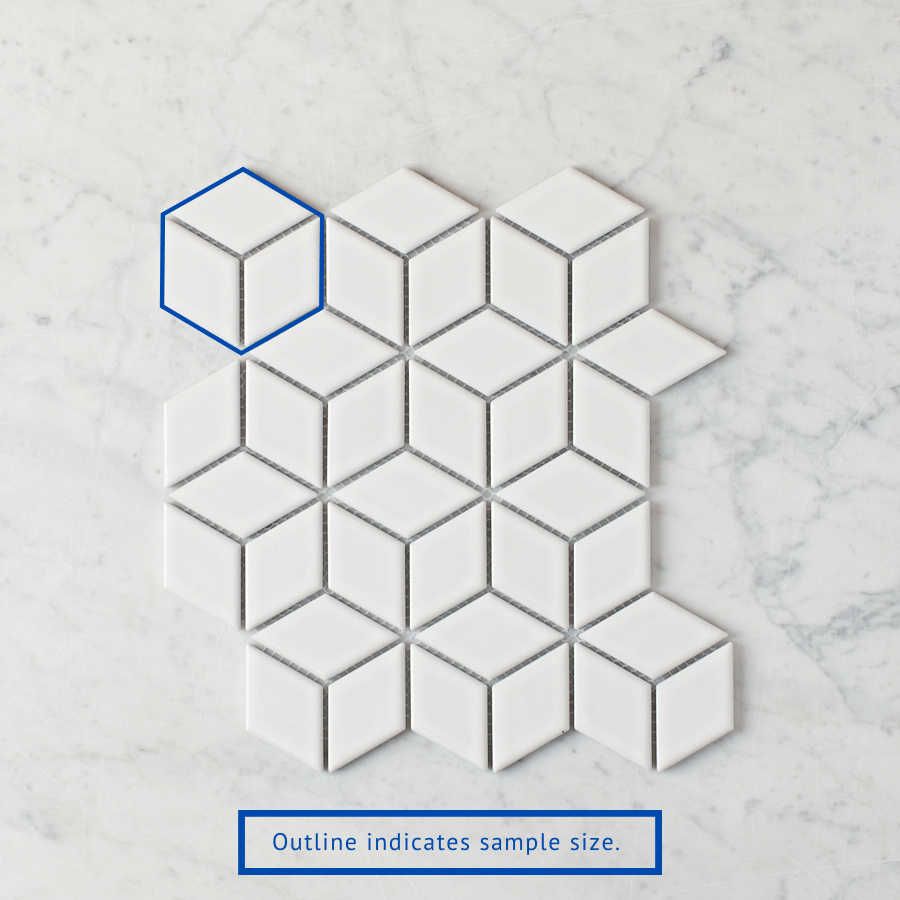 Pacific Greenwood TILE Oakley Cube White Gloss Mosaic Tile