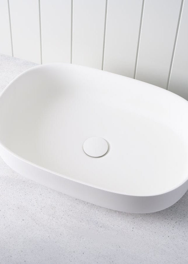 TileCloud BATHWARE Above Counter Oval Basin Matte White