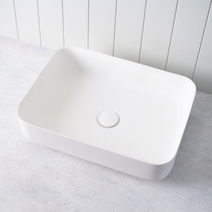 TileCloud BATHWARE Above Counter Rectangle Basin Matte White