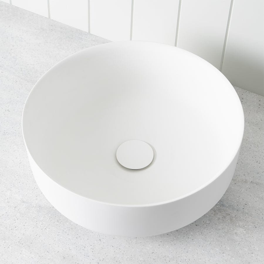 TileCloud BATHWARE Above Counter Round Basin Matte White