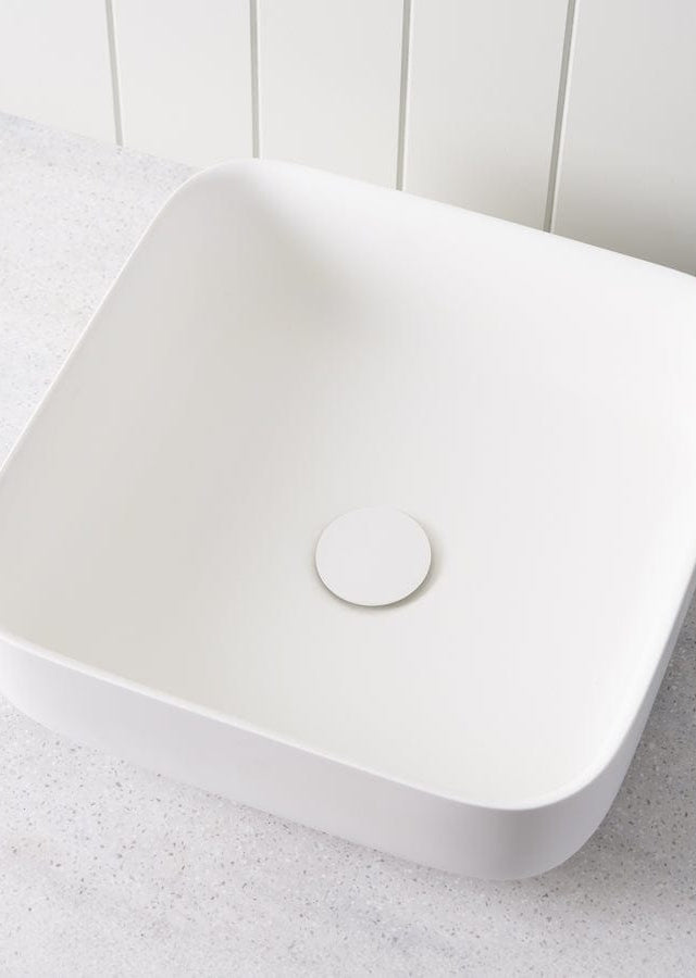 TileCloud BATHWARE Above Counter Square Basin Matte White