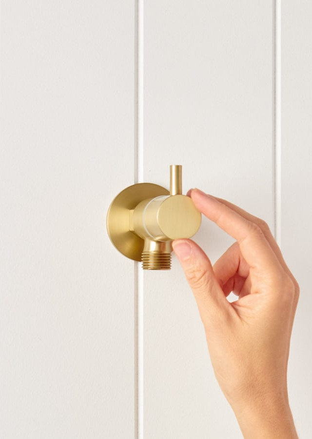 TileCloud BATHWARE Angel Valve (1/4 Turn knob) Brushed Brass