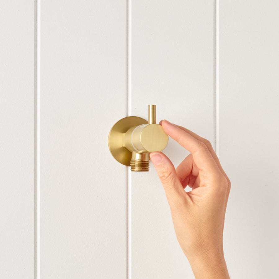 TileCloud BATHWARE Angel Valve (1/4 Turn knob) Brushed Brass