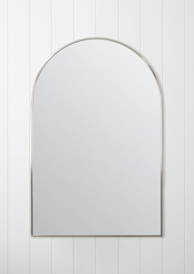 TileCloud BATHWARE Arch Mirror Warm Brushed Nickel