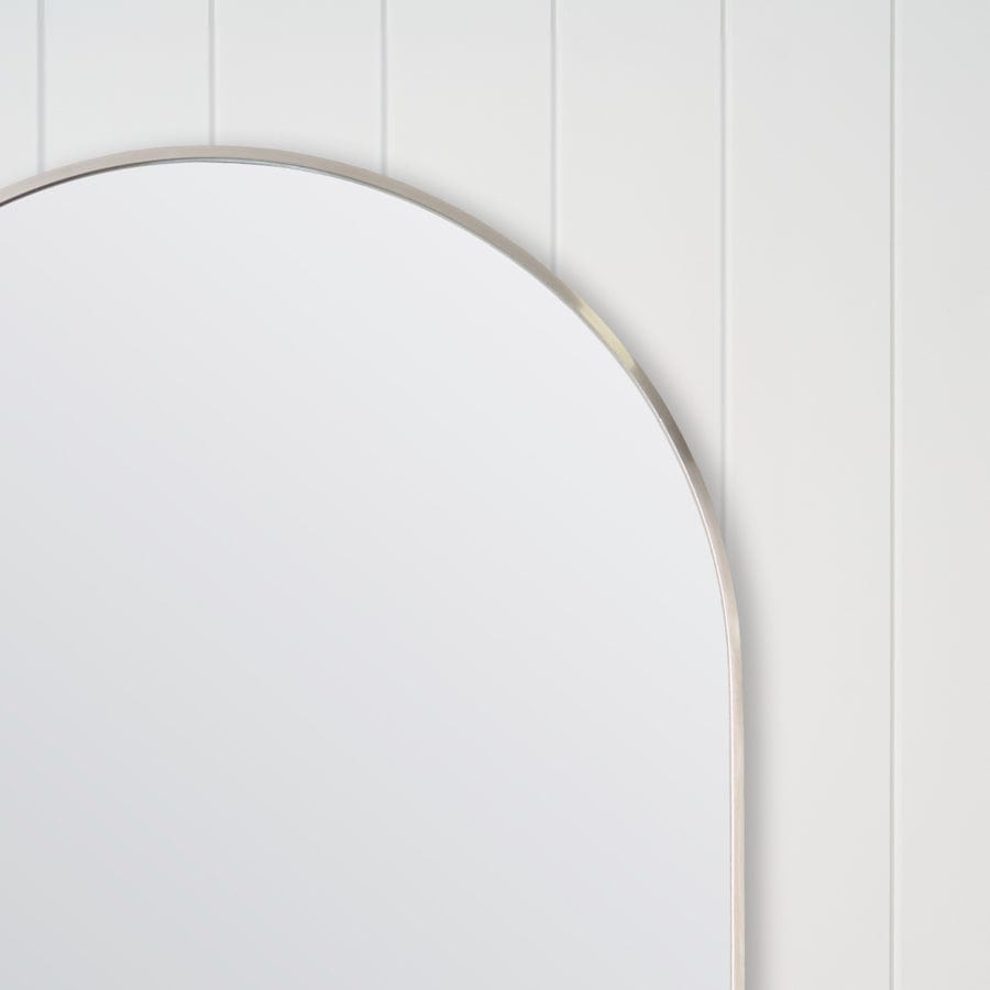 TileCloud BATHWARE Arch Mirror Warm Brushed Nickel