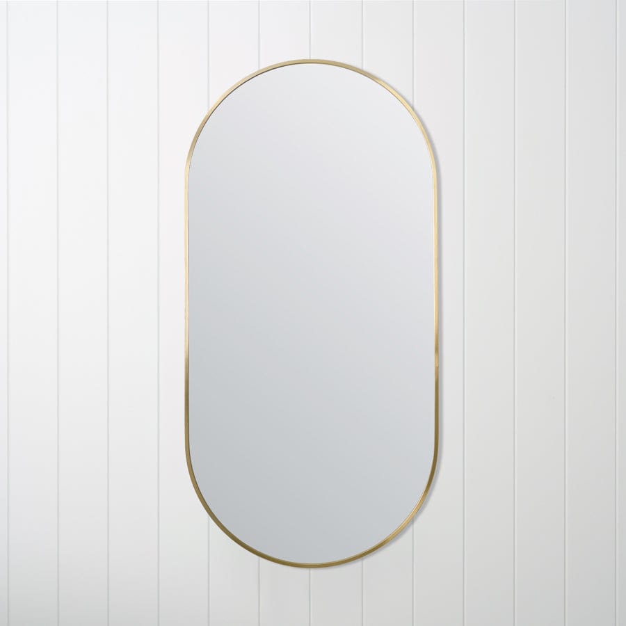 TileCloud BATHWARE Oval Mirror Brushed Brass