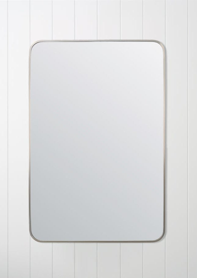 TileCloud BATHWARE Rectangular Mirror Warm Brushed Nickel