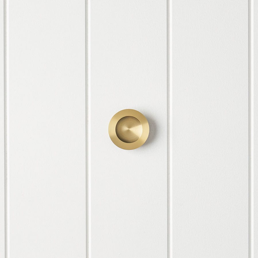 TileCloud TAPWARE Flush Pull Round Brushed Brass