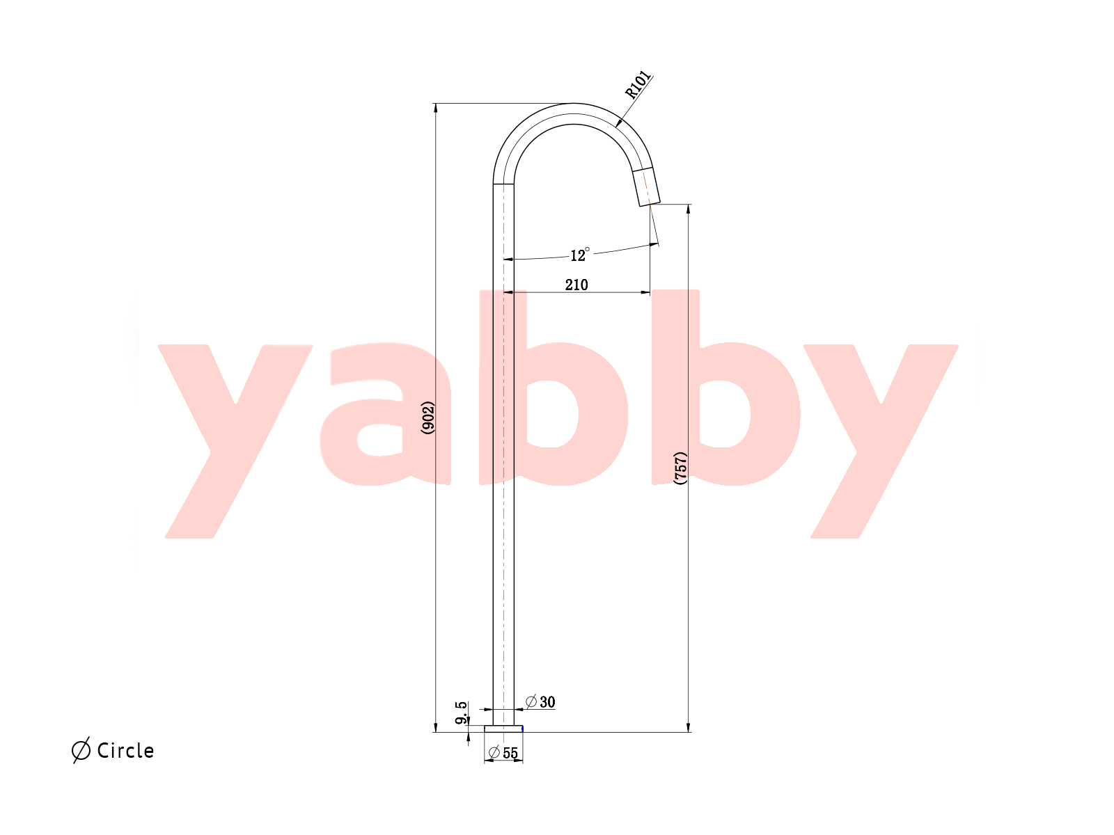 Yabby TAPWARE Freestanding Bath Spout Brushed Brass