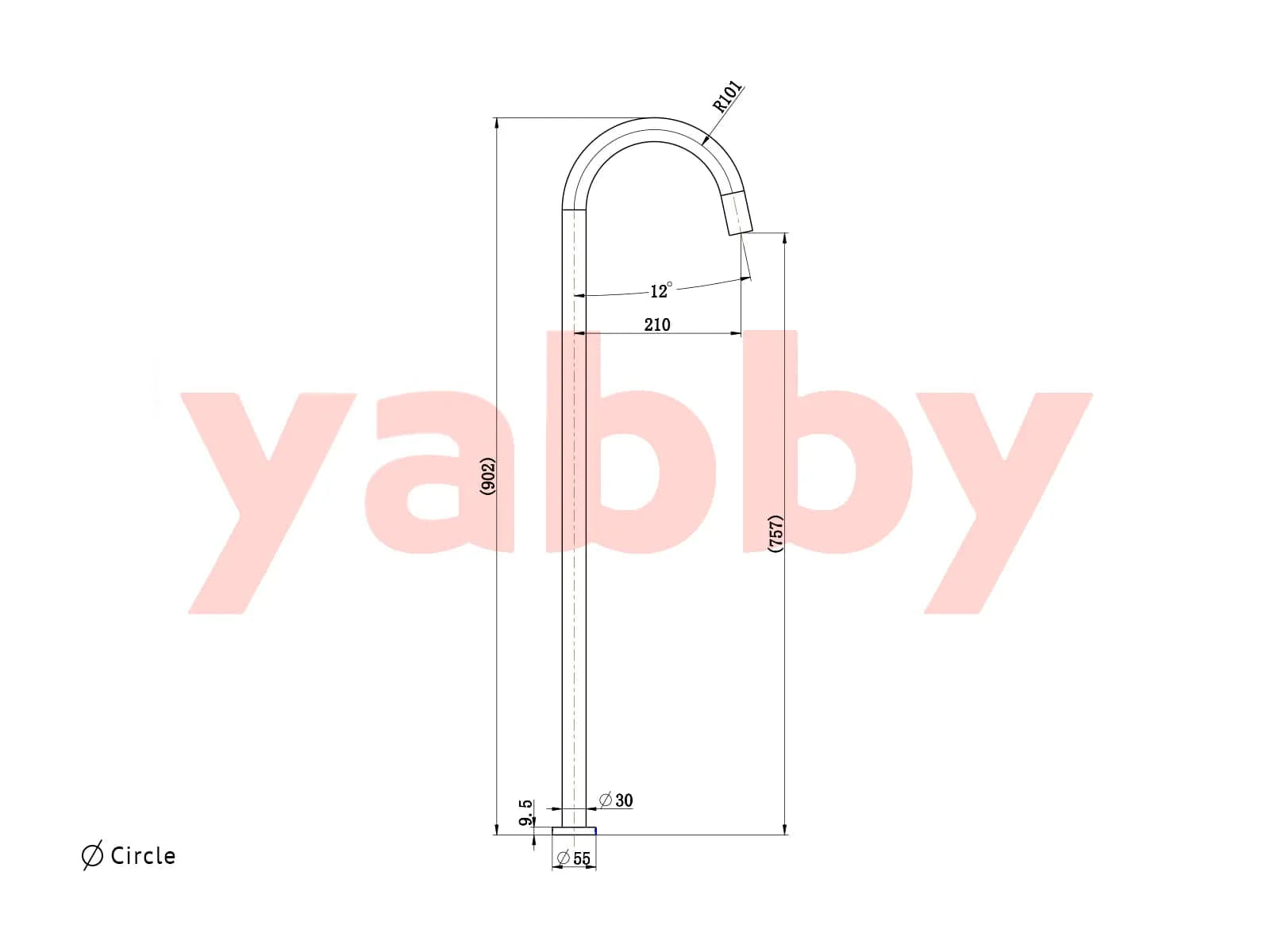 Yabby TAPWARE Freestanding Bath Spout Gunmetal