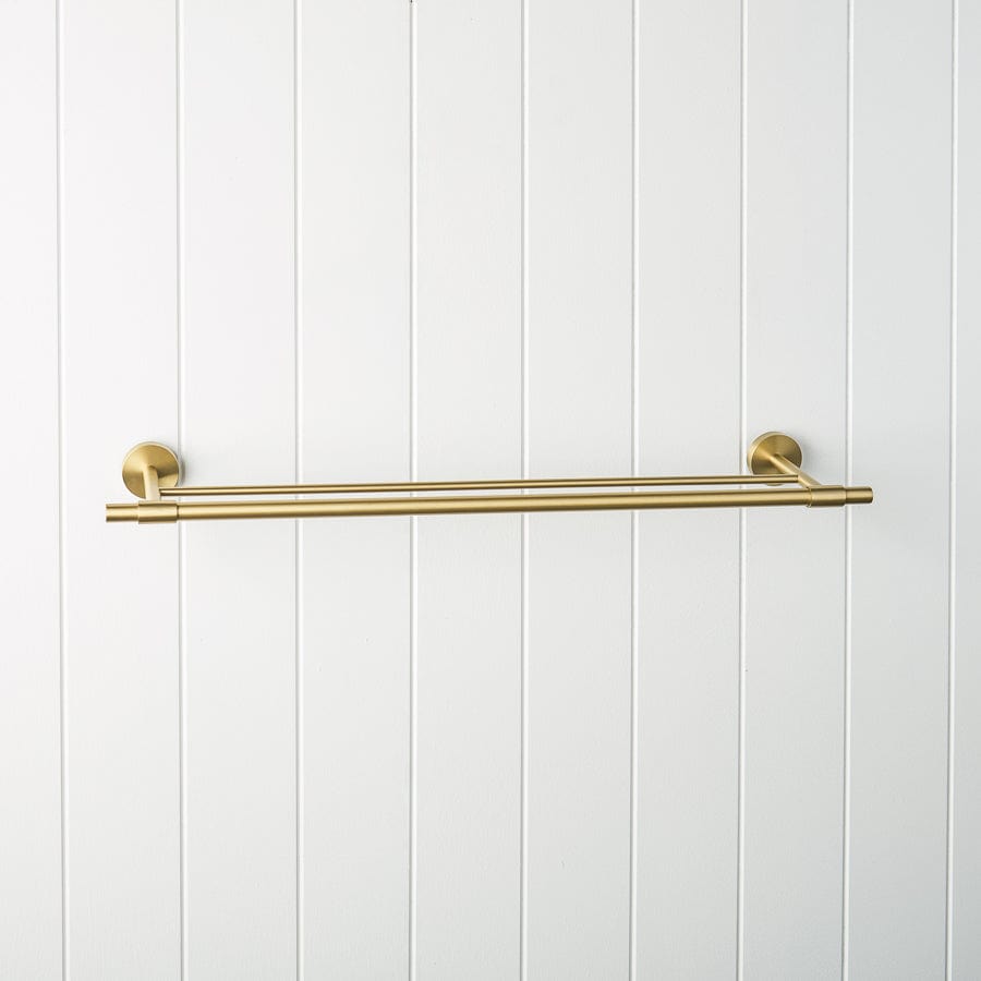 TileCloud TAPWARE Melbourne Double Towel Rail Brushed Brass 630mm