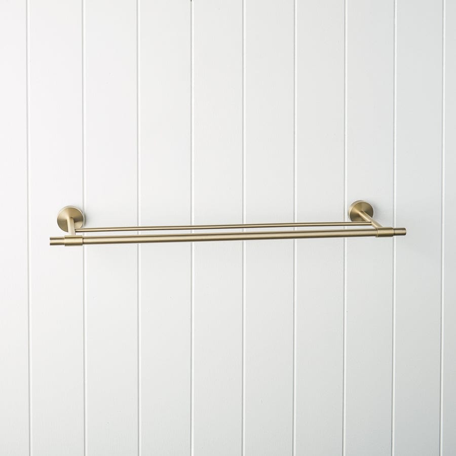 TileCloud TAPWARE Melbourne Double Towel Rail Warm Brushed Nickel 630mm