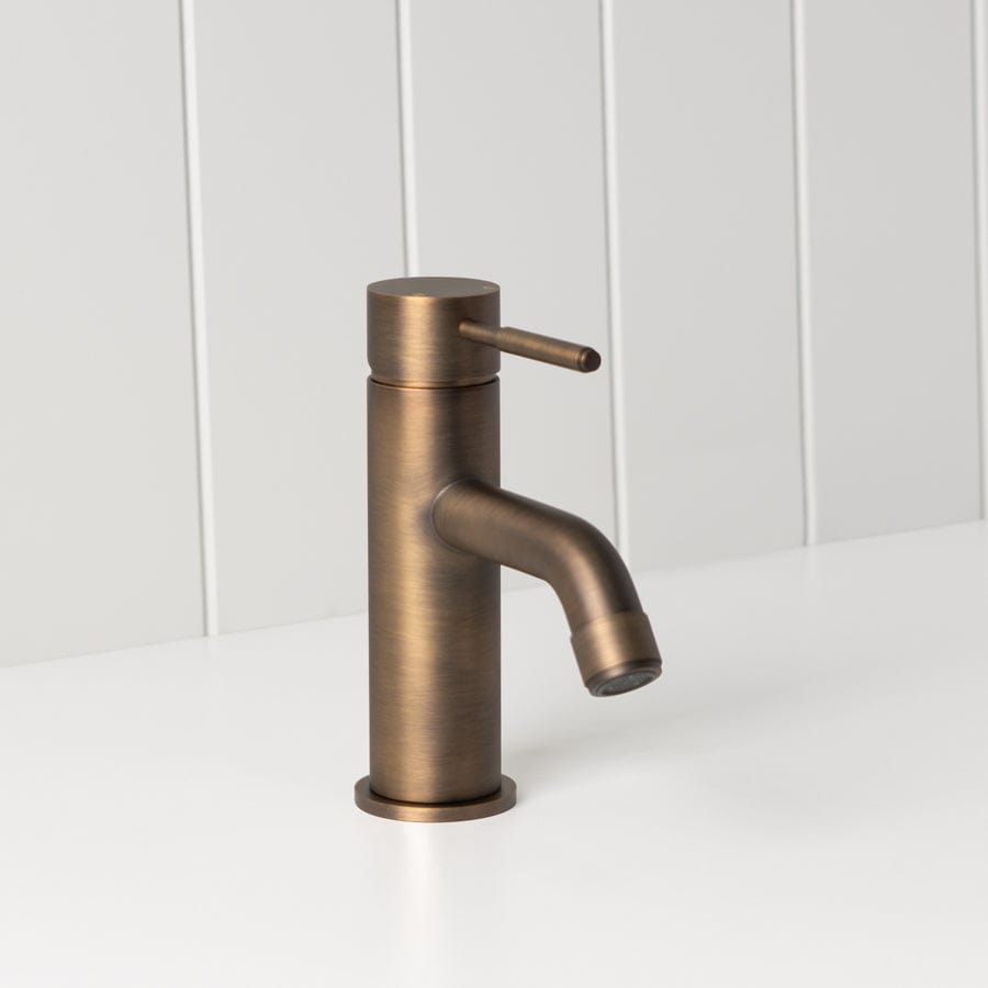 TileCloud TAPWARE Melbourne Short Basin Mixer Antique Brass