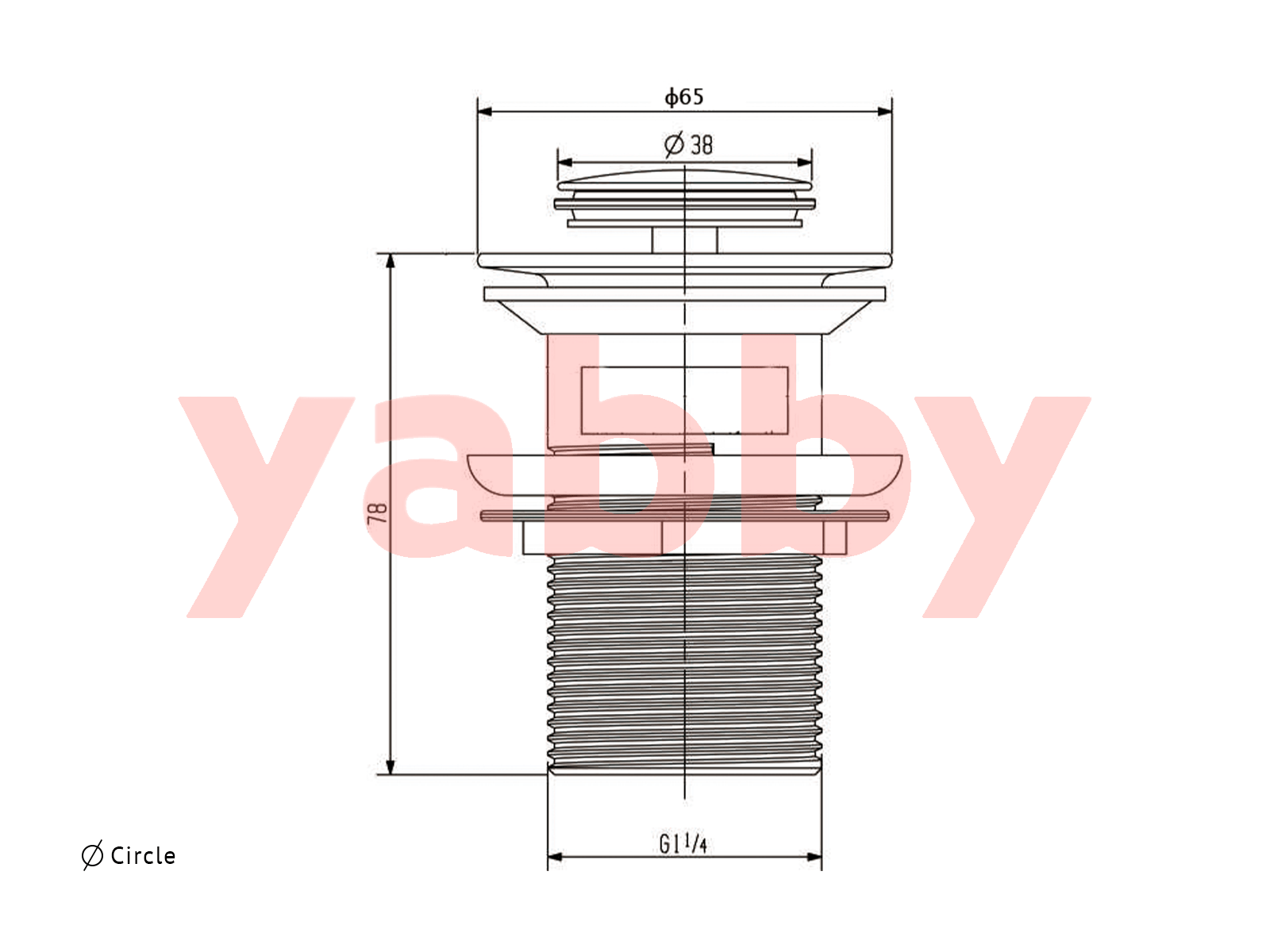 Yabby TAPWARE Pop Up Waste Black Matte - Overflow