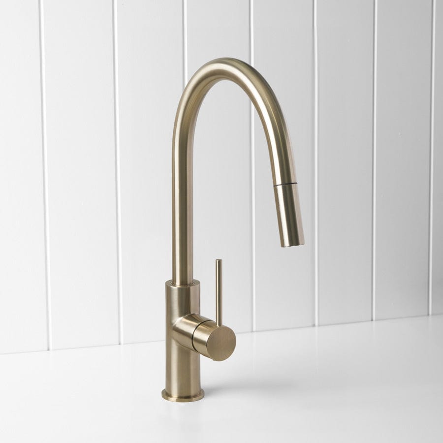 Yabby TAPWARE Pullout Kitchen Mixer Warm Brushed Nickel