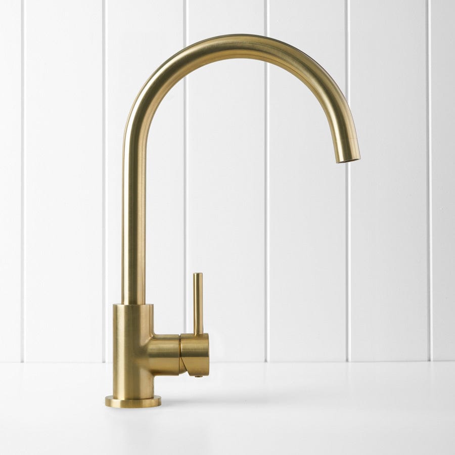 Yabby TAPWARE Round Kitchen Mixer Brushed Brass