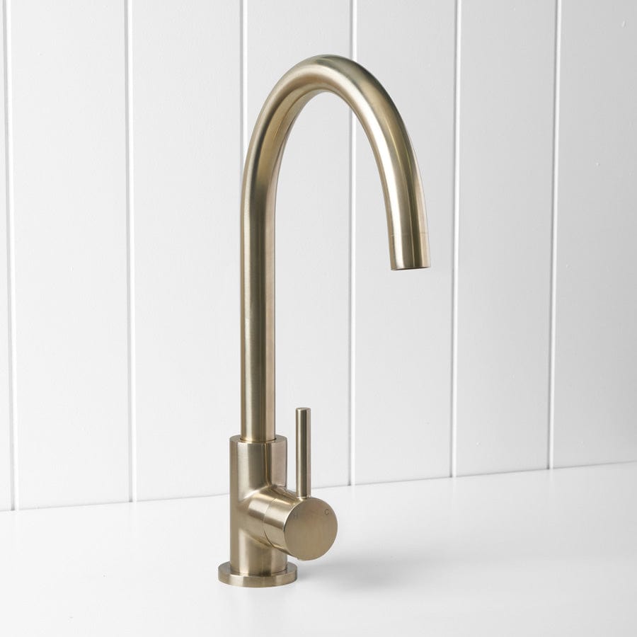 Yabby TAPWARE Round Kitchen Mixer Warm Brushed Nickel