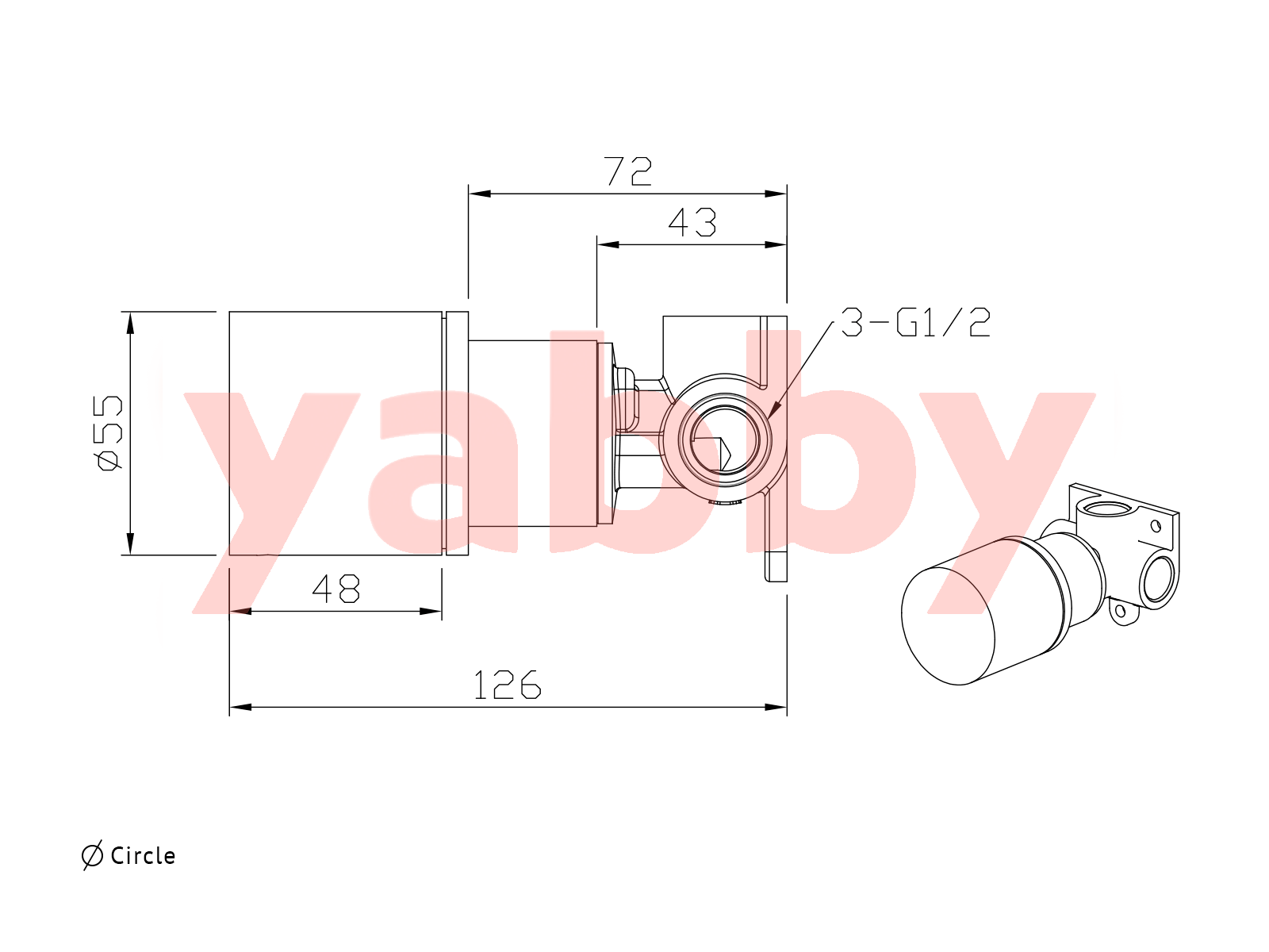 Yabby TAPWARE Round Progressive Mixer Chrome