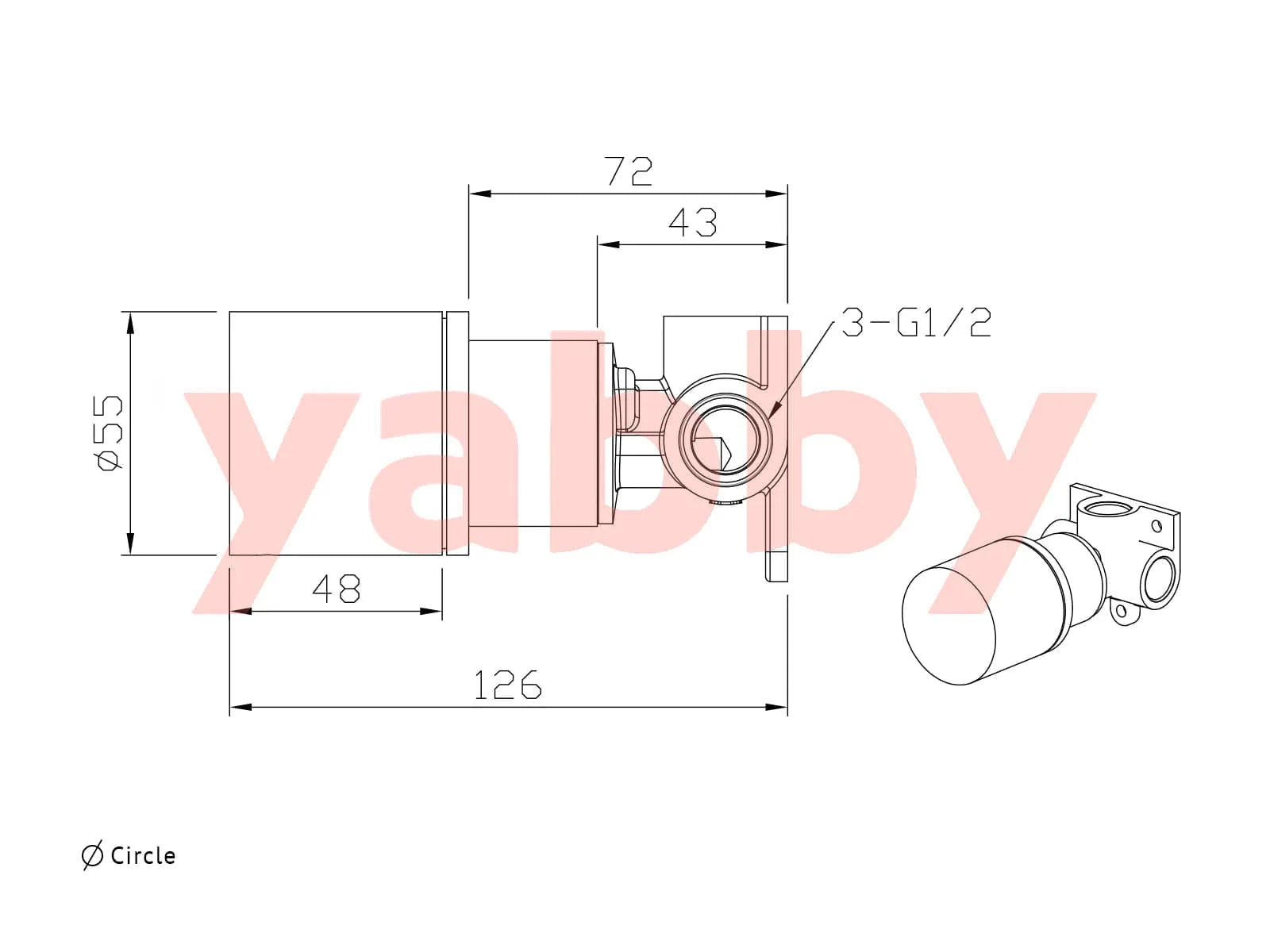 Yabby TAPWARE Round Progressive Mixer Gunmetal