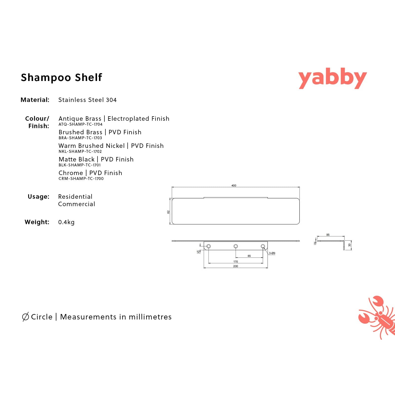 TileCloud TAPWARE Shampoo Shelf Chrome