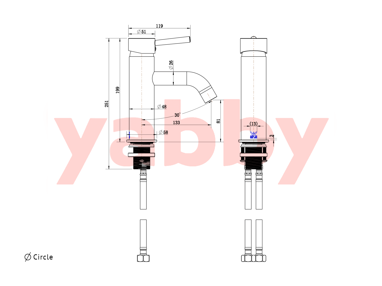 Yabby TAPWARE Short Basin Mixer Chrome