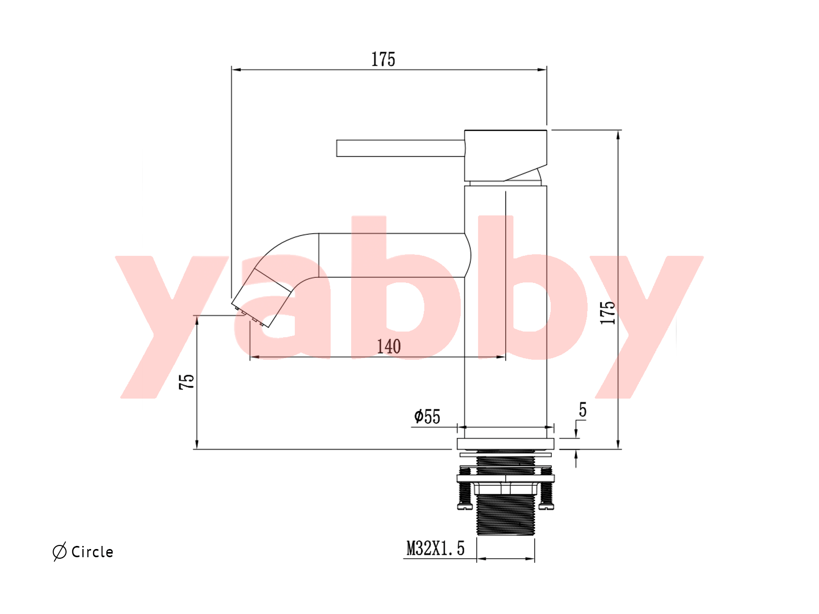 Yabby TAPWARE Short Basin Mixer Antique Brass