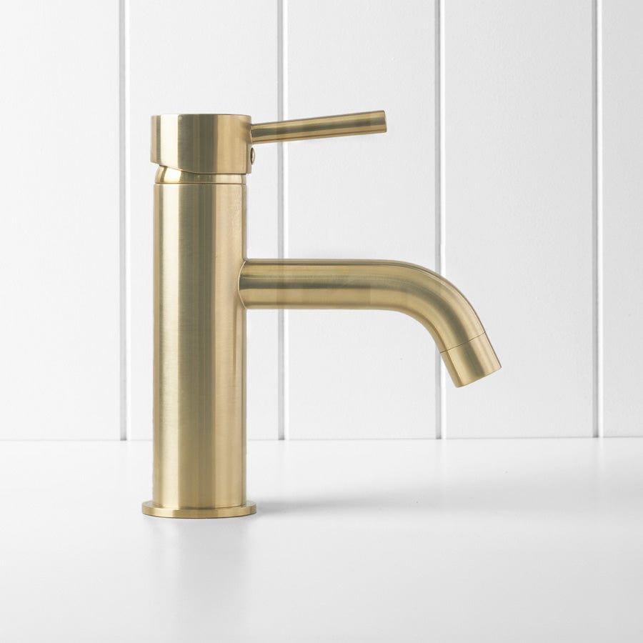 Yabby TAPWARE Sydney Short Basin Mixer Brushed Brass