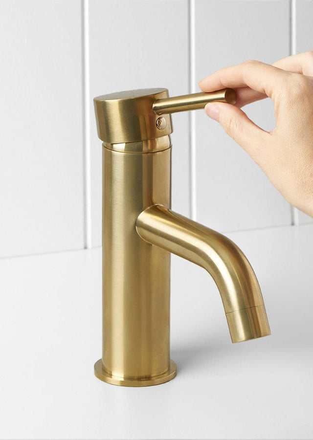 Yabby TAPWARE Sydney Short Basin Mixer Brushed Brass