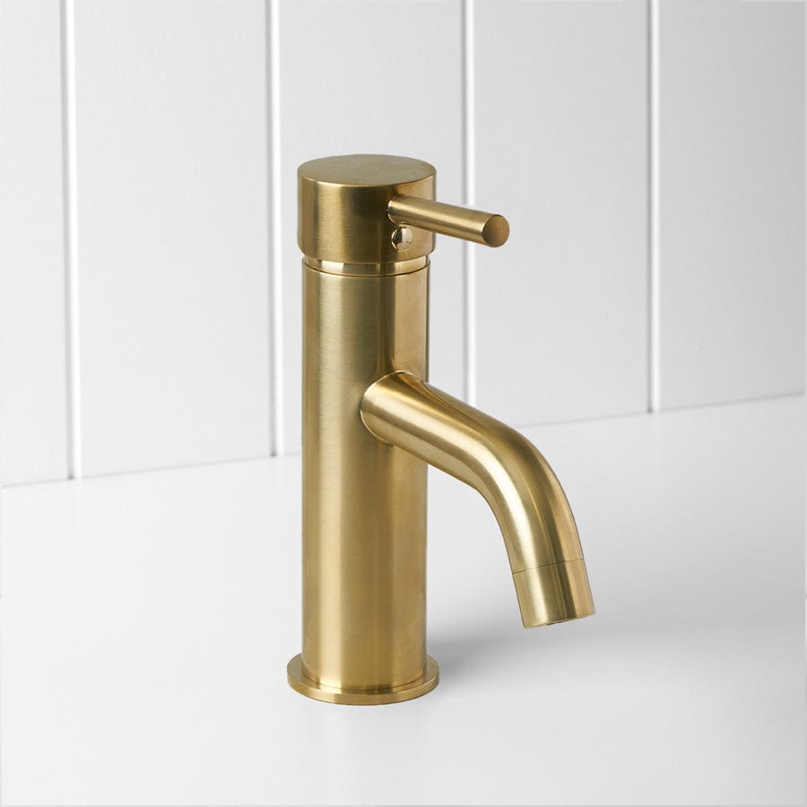 Yabby TAPWARE Sydney Short Basin Mixer Brushed Brass