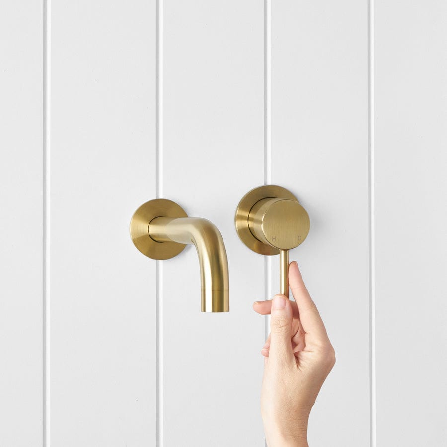 Yabby TAPWARE Sydney Wall Spout + Mixer Brushed Brass