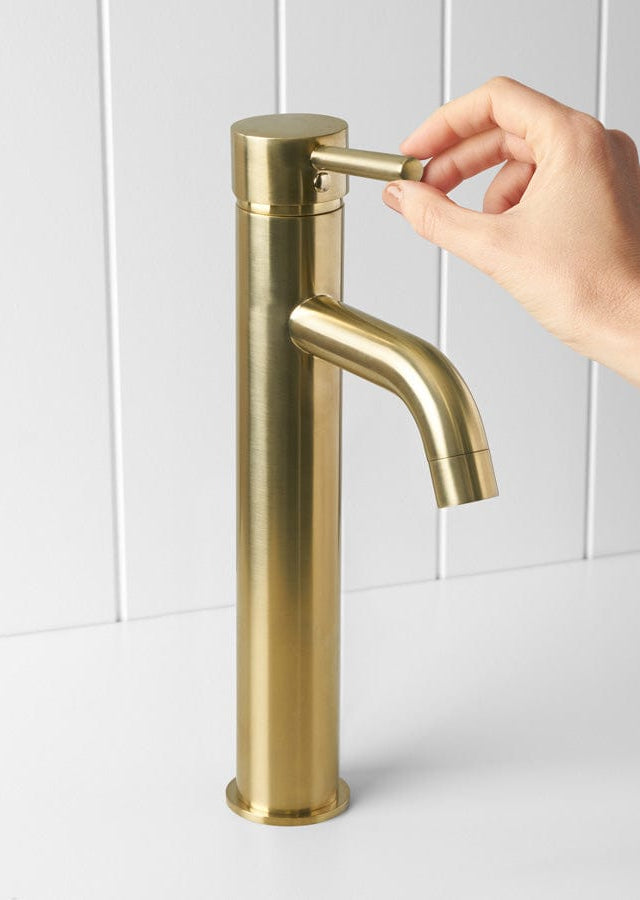 Yabby TAPWARE Tall Basin Mixer Brushed Brass