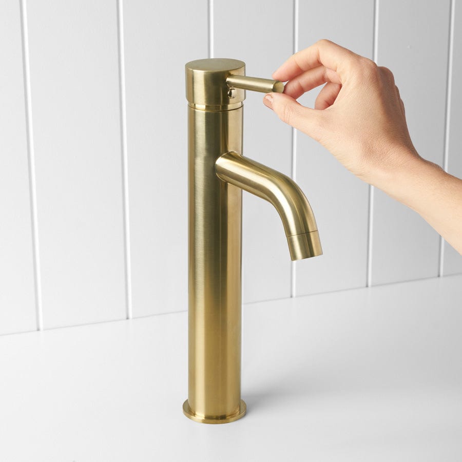 Yabby TAPWARE Tall Basin Mixer Brushed Brass