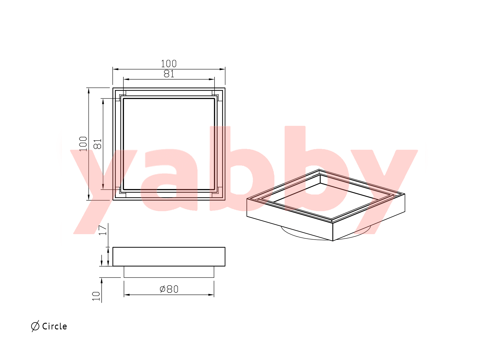 Yabby TAPWARE Tile Insert Floor Waste Matte Black