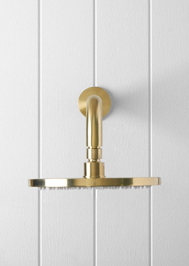 Yabby TAPWARE Wall Shower Arm and Head Brushed Brass