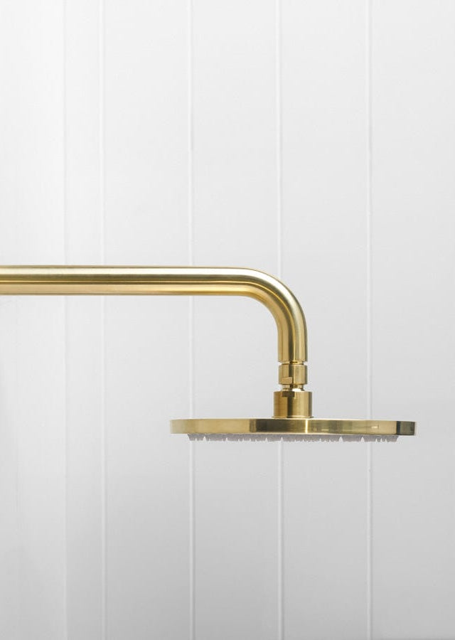 Yabby TAPWARE Wall Shower Arm and Head Brushed Brass