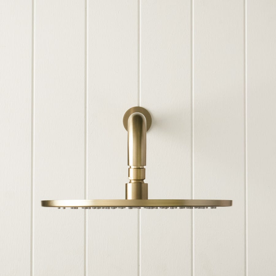 TileCloud TAPWARE Wall Shower Arm and Head Warm Brushed Nickel 255mm