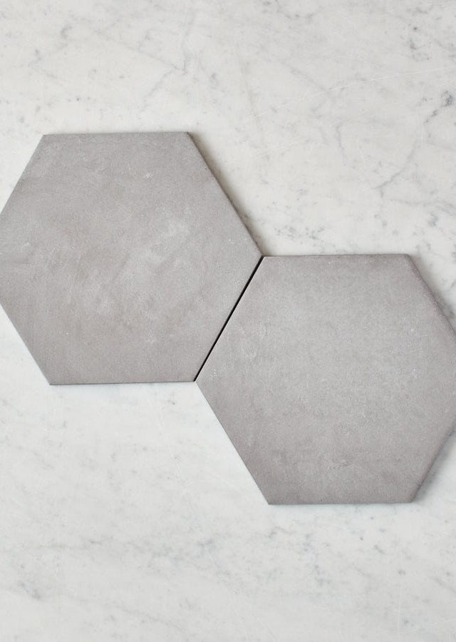 Fina Ceramics TILE Bells Beach Charcoal Encaustic Look Hexagon Tile