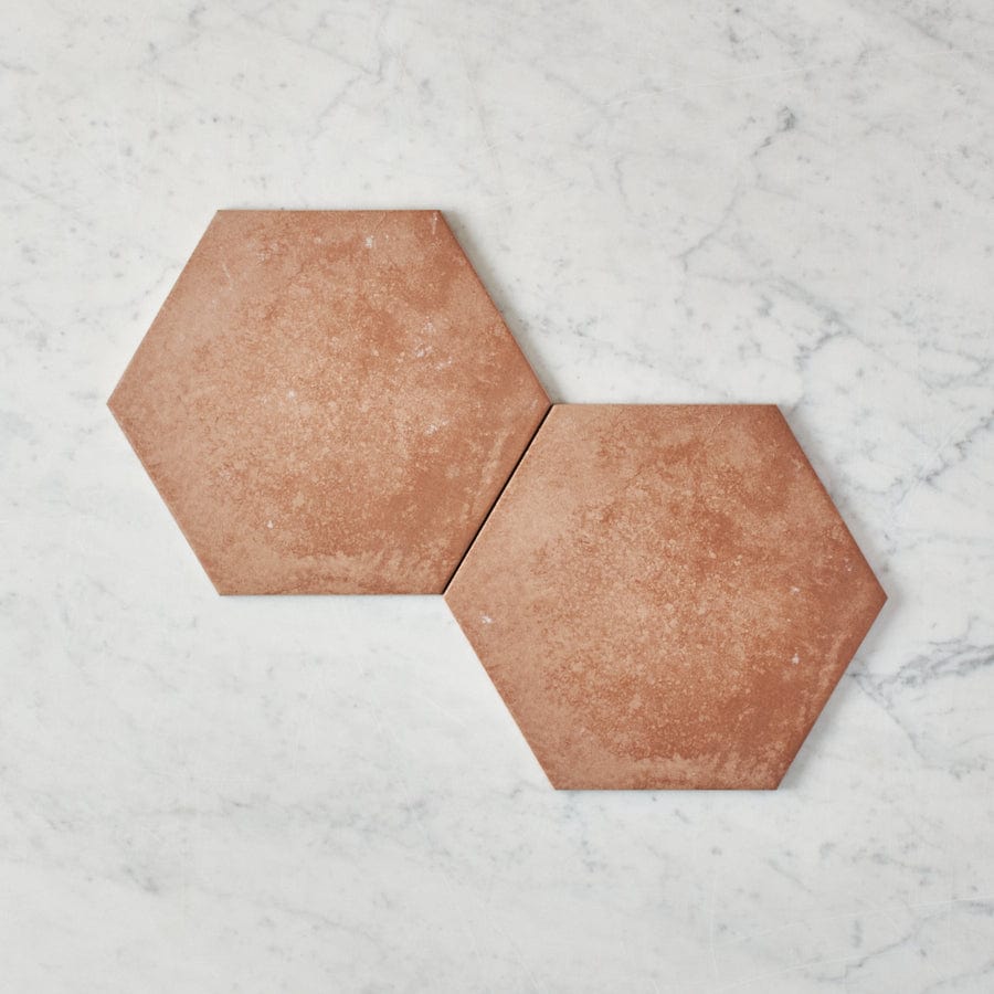 Fina Ceramics TILE Boat Harbour Beach Terracotta Encaustic Look Hexagon Tile