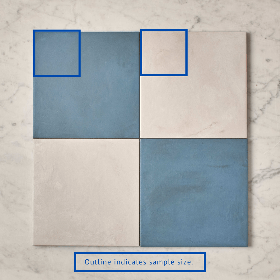 Fina Ceramics TILE Bronte Checkerboard Blue & White Tile