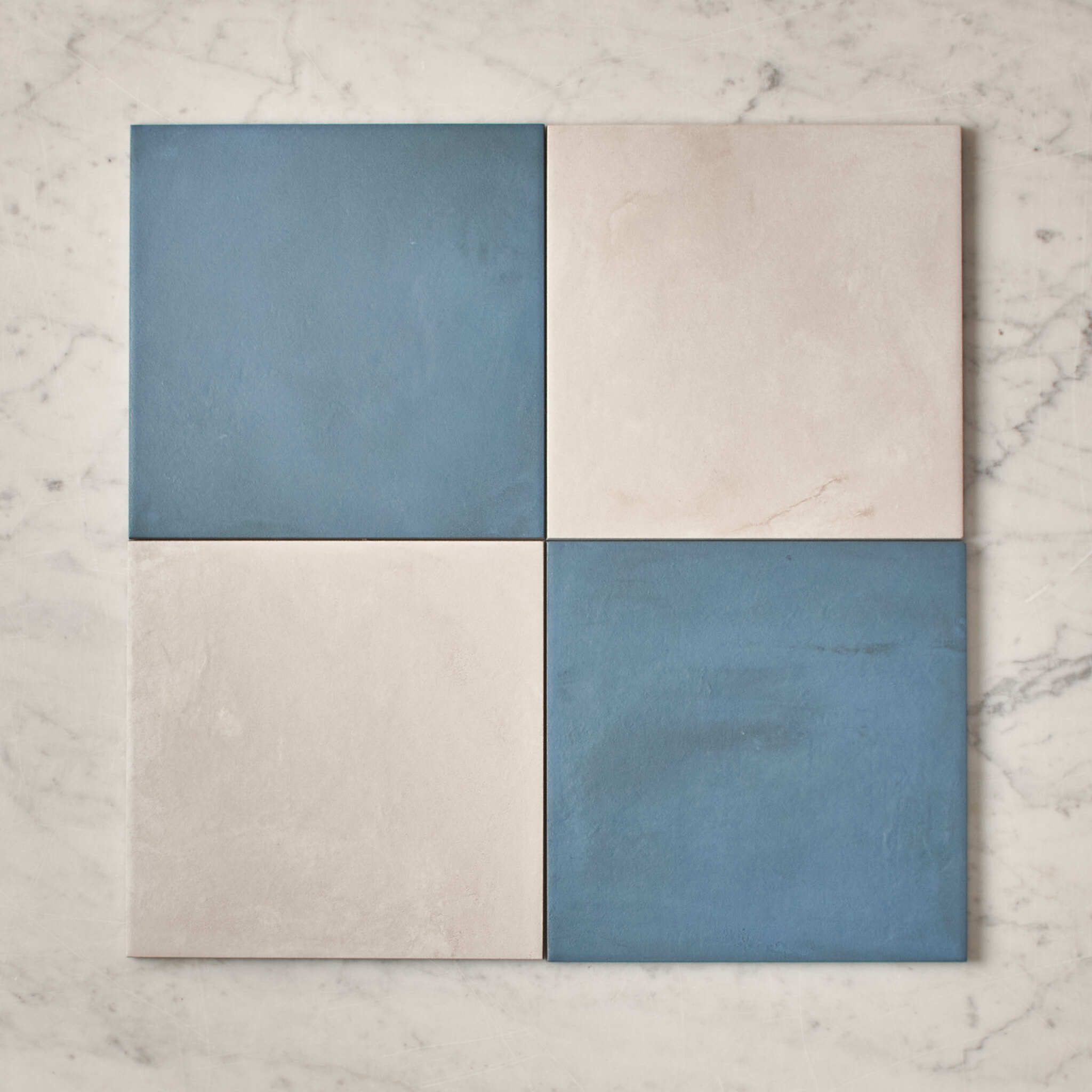 Fina Ceramics TILE Bronte Checkerboard Blue & White Tile