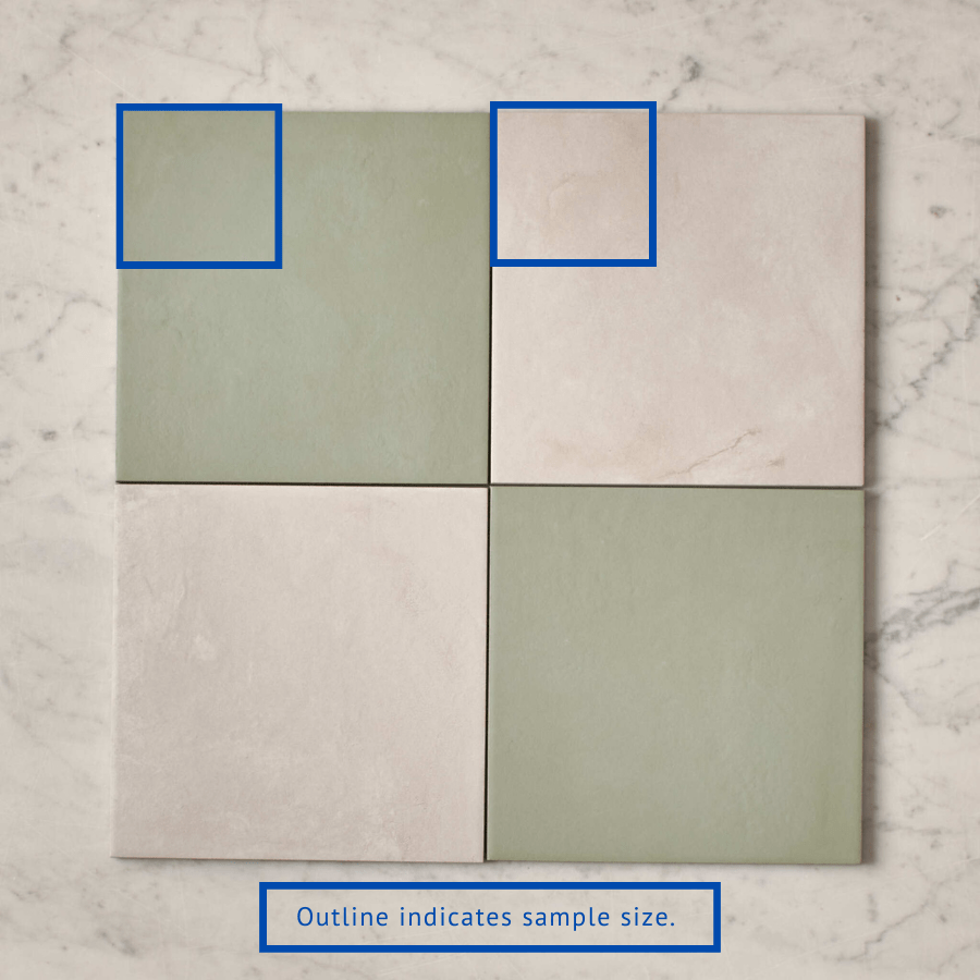 Fina Ceramics TILE Bronte Checkerboard Sage & White Tile