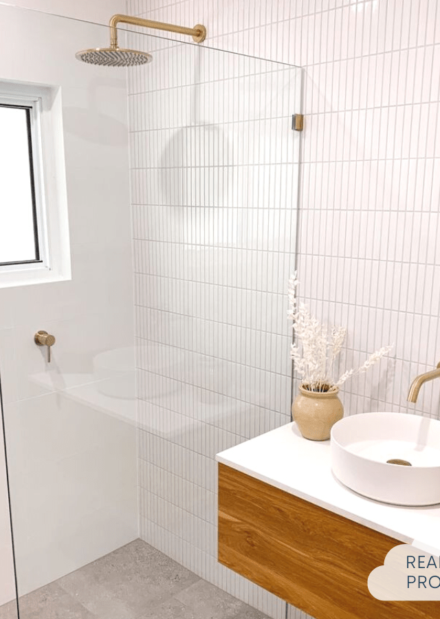 Brunswick kit kat gloss white tile in bathroom