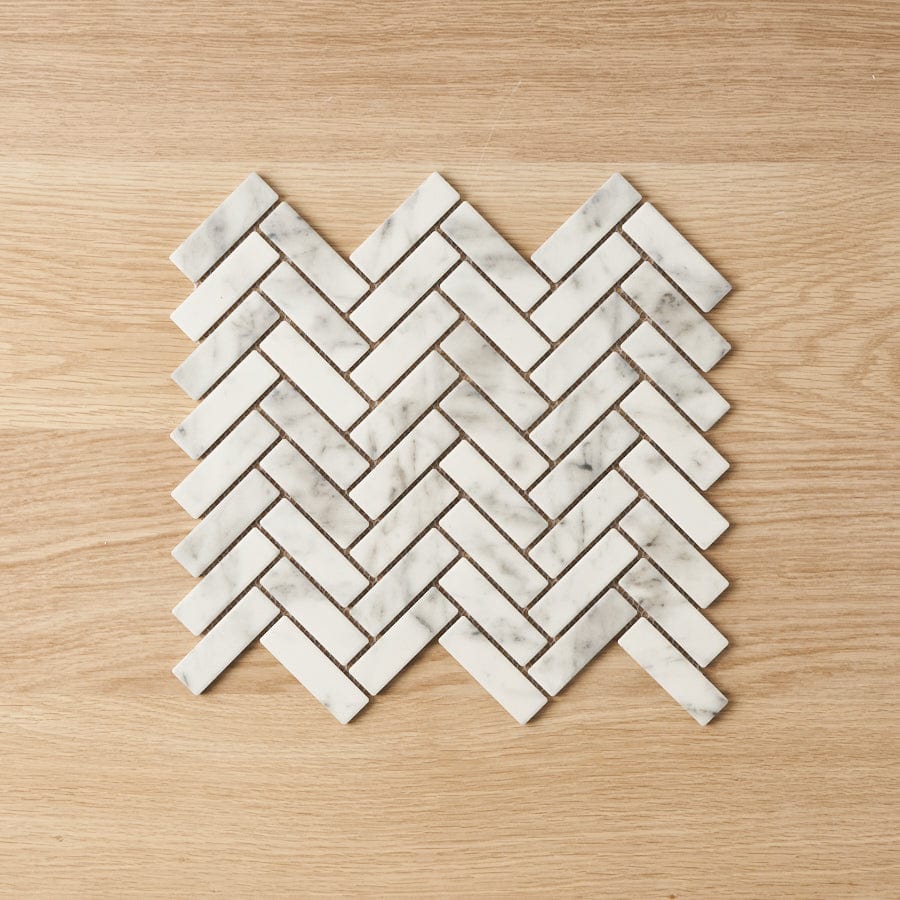 TileCloud TILE Coledale Matte Carrara Look Herringbone Tile