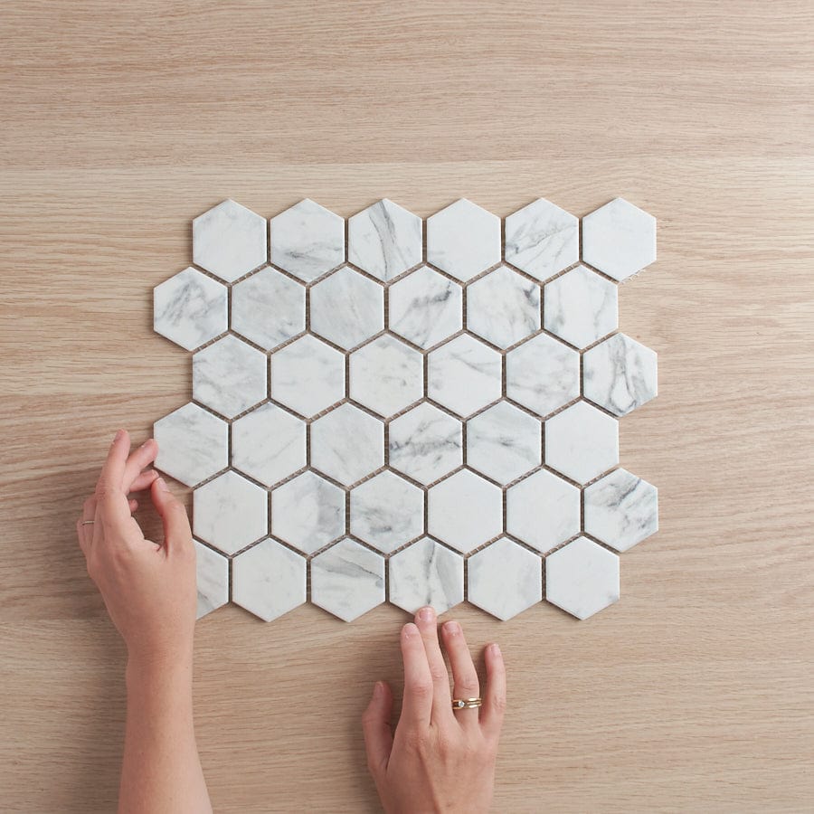 TileCloud TILE Coledale Matte Carrara Look Hexagon Tile