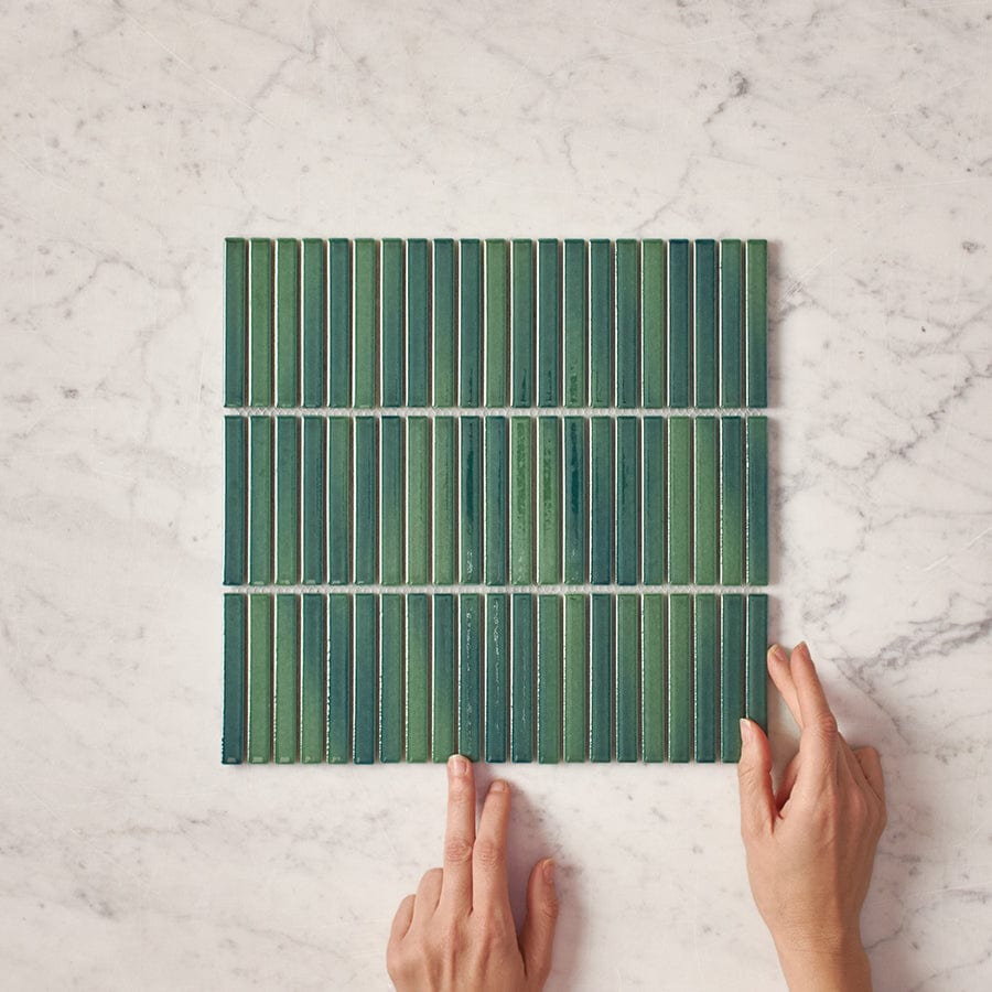 TileCloud TILE Coogee Antique Forrest Green Kit Kat Mosaic Tile