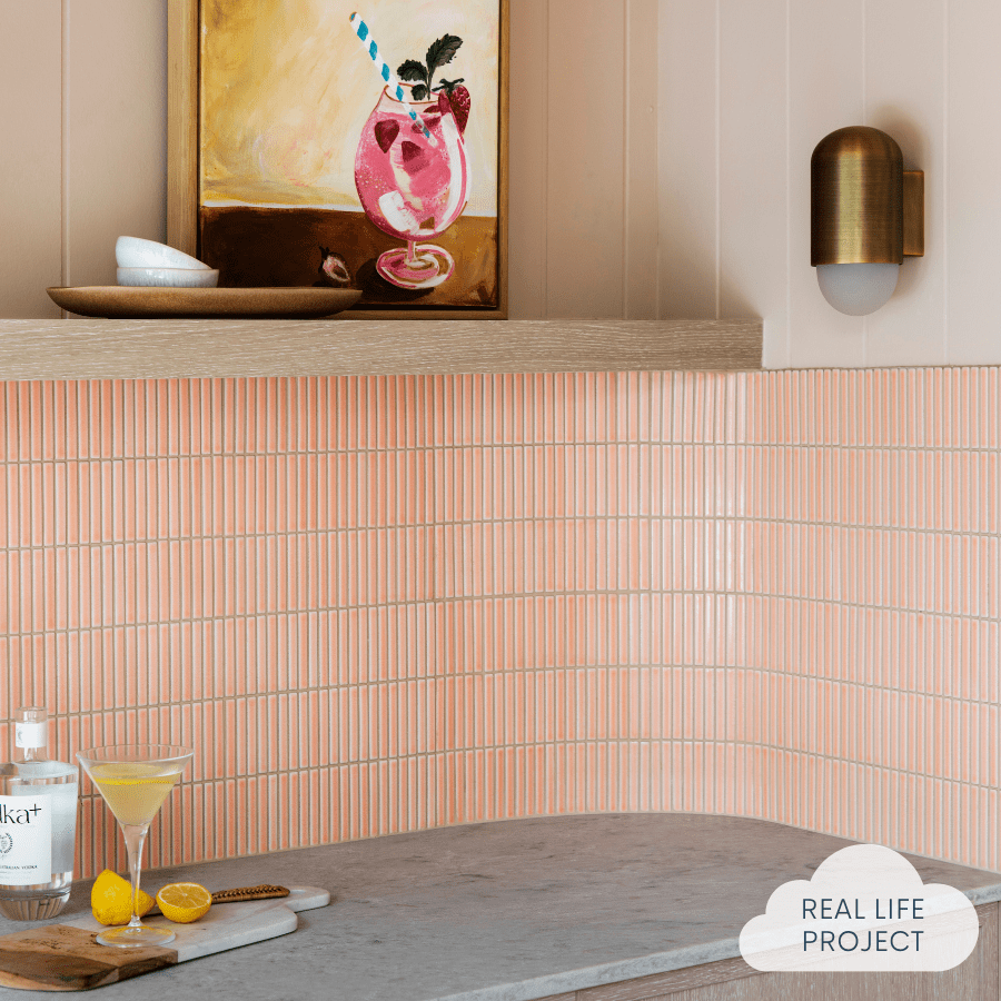 TileCloud TILE Coogee Antique Pink Kit Kat Mosaic tile