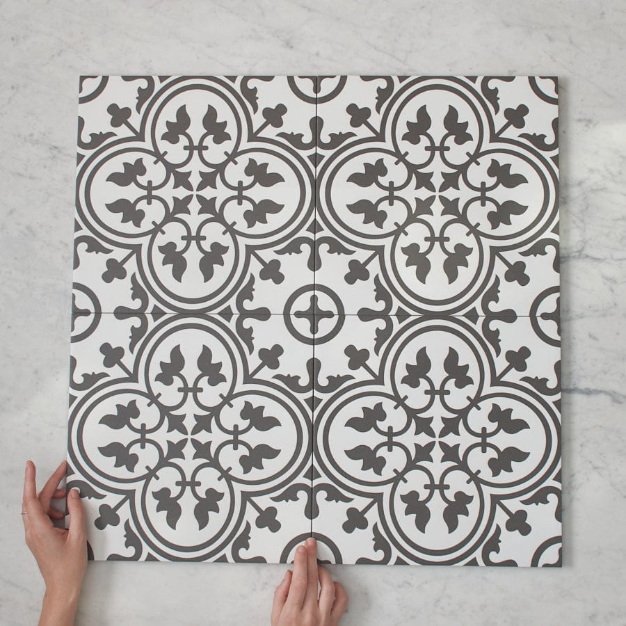 TileCloud TILE Dural White Encaustic Look Tile