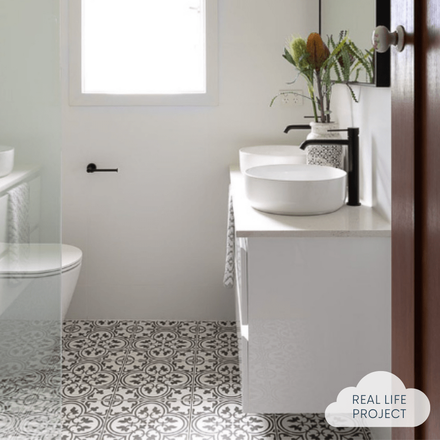 TileCloud TILE Dural White Encaustic Look Tile