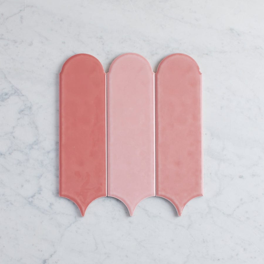 TileCloud TILE Fitzroy Gloss Mixed Pink Feather Tile