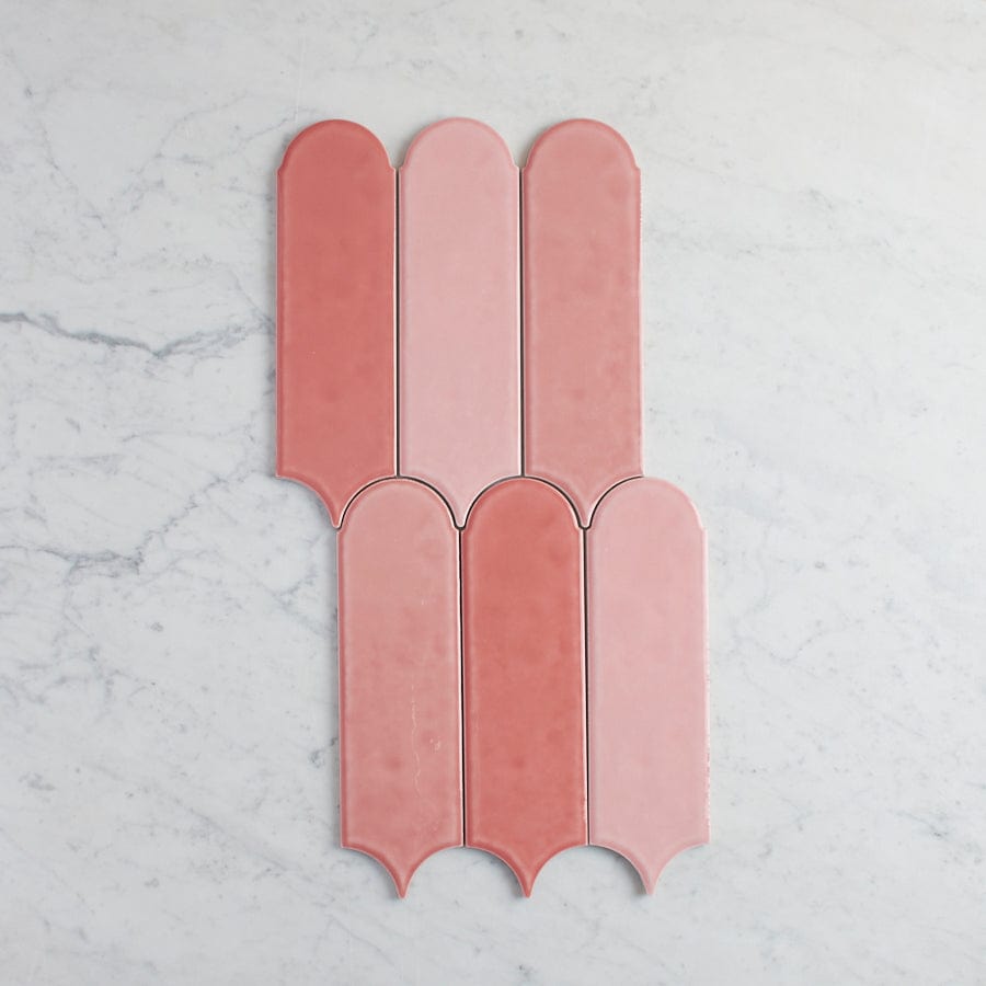 TileCloud TILE Fitzroy Gloss Mixed Pink Feather Tile